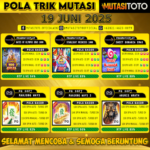 POLA GACOR TERUPDATE 19 JUNI 2025 – MUTASITOTO