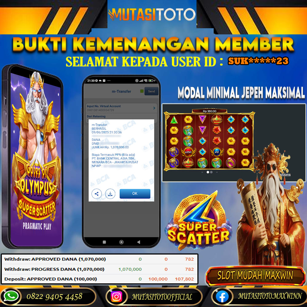 KEMENANGAN MEMBER BERMAIN DI GATES OF OLYMPUS SUPER SCATTER