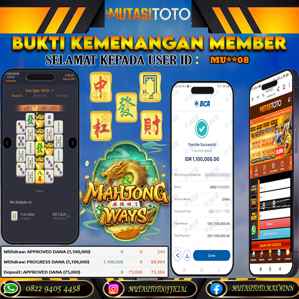 KEMENANGAN MEMBER BERMAIN DI MAHJONG WAYS 2