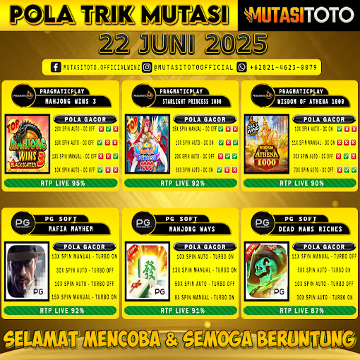 POLA GACOR TERUPDATE 22 JUNI 2025 – MUTASITOTO