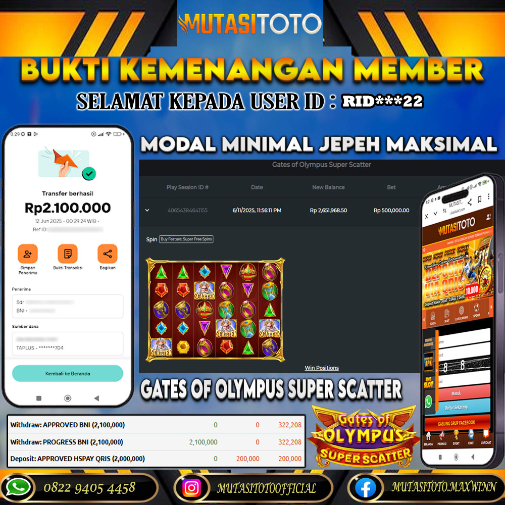 KEMENANGAN MEMBER BERMAIN DI GATES OF OLYMPUS SUPER SCATTER