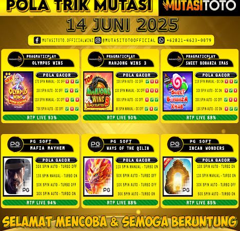 POLA GACOR TERUPDATE 14 JUNI 2025 – MUTASITOTO