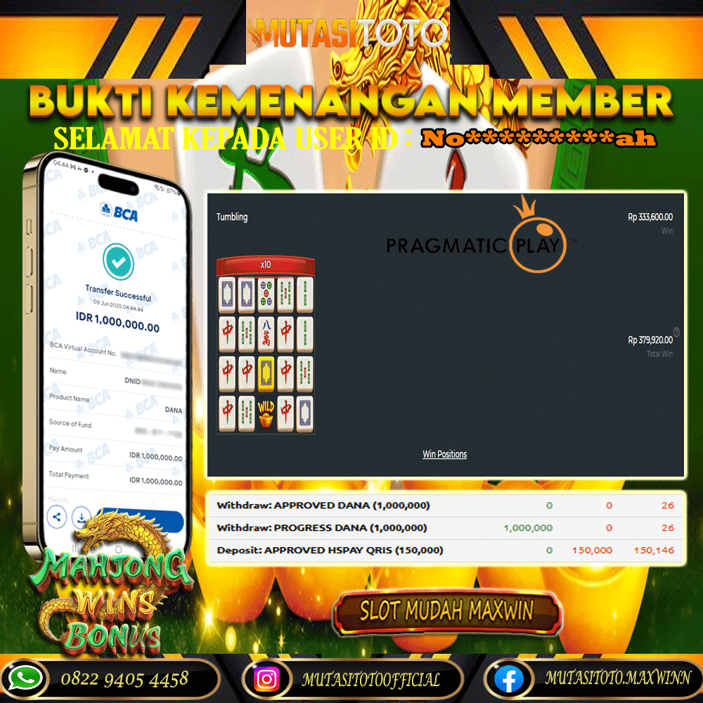 WITHDRAW MAHJONG WINS BONUS