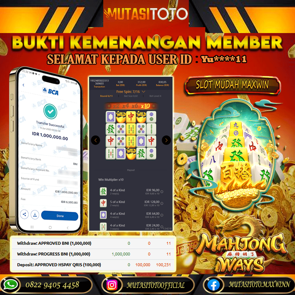 KEMENANGAN MEMBER BERMAIN DI MAHJONG WAYS