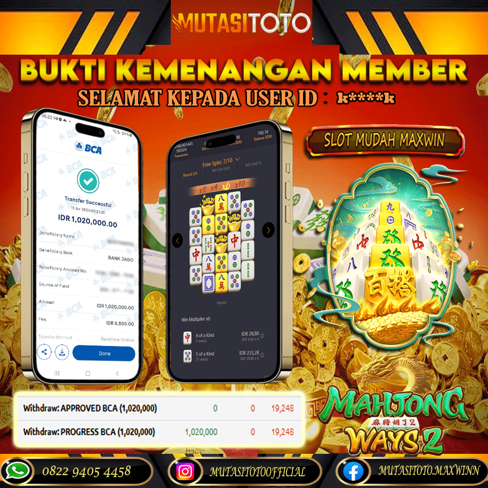 KEMENANGAN MEMBER BERMAIN DI MAHJONG WAYS 2