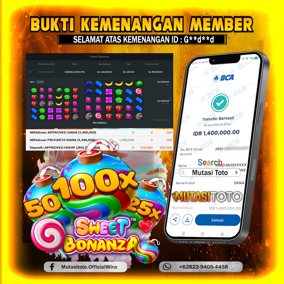 KEMENANGAN MEMBER BERMAIN DI SWEET BONANZA