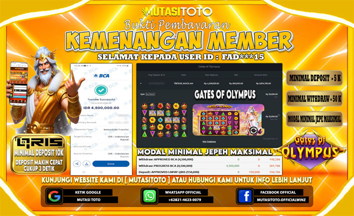 KEMENANGAN MEMBER BERMAIN DI GATES OF OLYMPUS