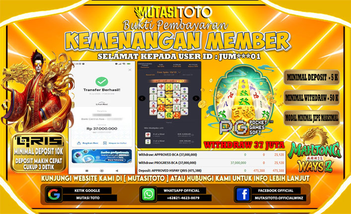KEMENANGAN MEMBER BERMAIN DI MAHJONG WAYS 2