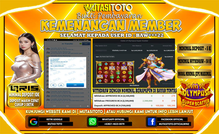 KEMENANGAN MEMBER BERMAIN DI GATES OF OLYMPUS SUPER SCATTER