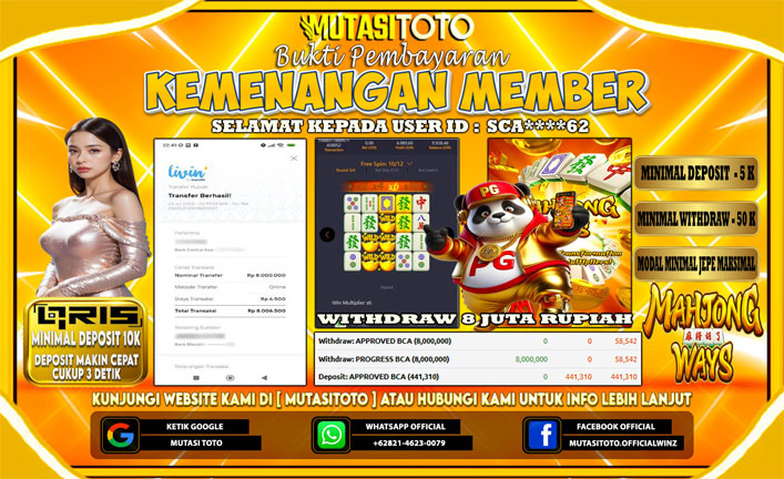 KEMENANGAN MEMBER BERMAIN DI PG SOFT MAHJONG WAYS