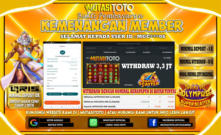 KEMENANGAN MEMBER BERMAIN DI GATES OF OLYMPUS SUPER SCATTER