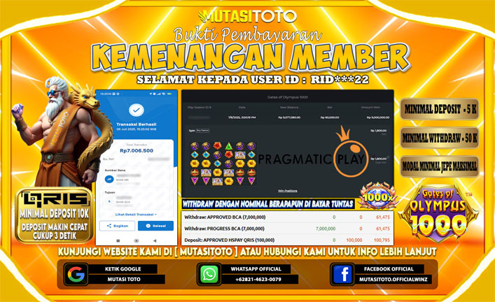 KEMENANGAN MEMBER BERMAIN DI OLYMPUS 1000