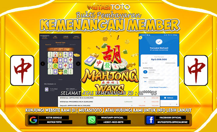KEMENANGAN MEMBER BERMAIN DI MAHJONG WAYS
