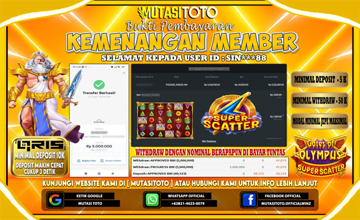 KEMENANGAN MEMBER BERMAIN DI OLYMPUS SUPER SCATTER