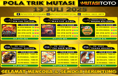 POLA GACOR TERUPDATE 13 JULI 2025 – MUTASITOTO