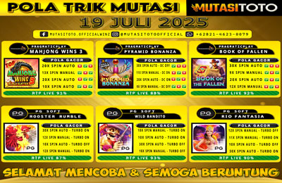 POLA GACOR TERUPDATE 19 JULI 2025 – MUTASITOTO