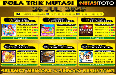 POLA GACOR TERUPDATE 26 JULI 2025 – MUTASITOTO