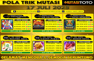 POLA GACOR TERUPDATE 17 JULI 2025 – MUTASITOTO