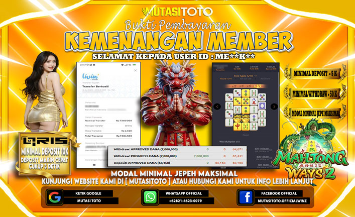 KEMENANGAN MEMBER BERMAIN DI MAHJONG WAYS 2