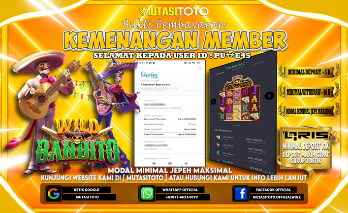 KEMENANGAN MEMBER BERMAIN DI WILD BANDITO