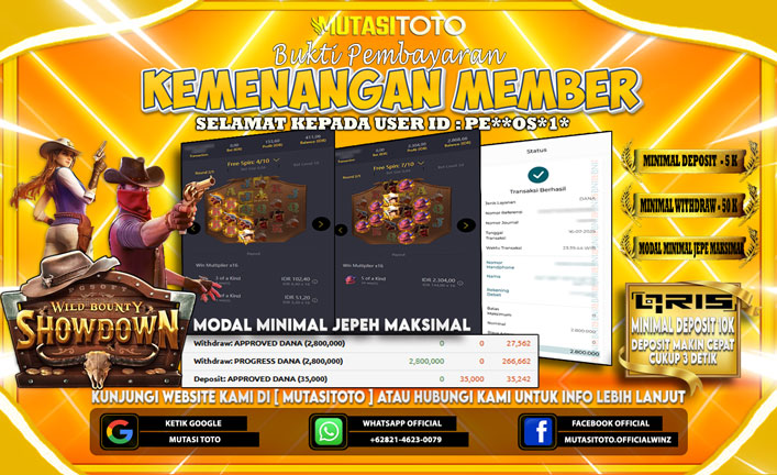 KEMENANGAN MEMBER BERMAIN DI WILD BOUNTY SHOWDOWN