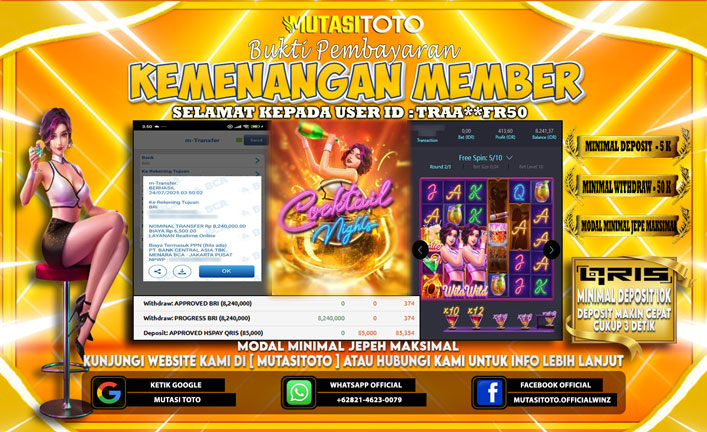 KEMENANGAN MEMBER BERMAIN DI PG SOFT COCKTAIL NIGHT