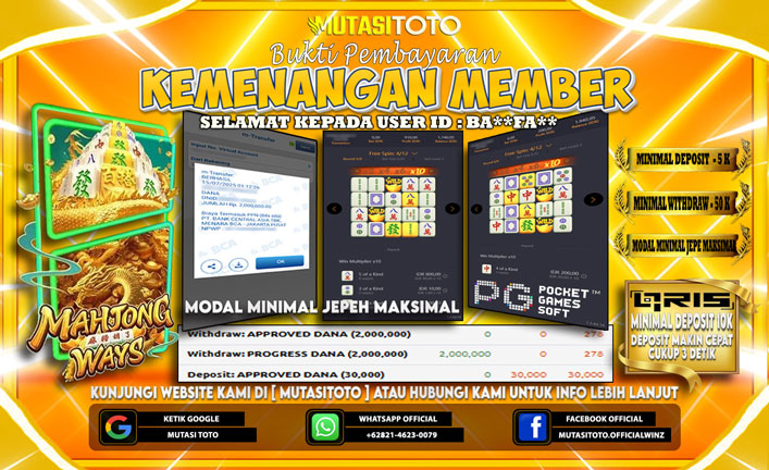 KEMENANGAN MEMBER BERMAIN DI MAHJONG WAYS