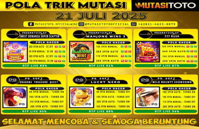 POLA GACOR TERUPDATE 21 JULI 2025 – MUTASITOTO