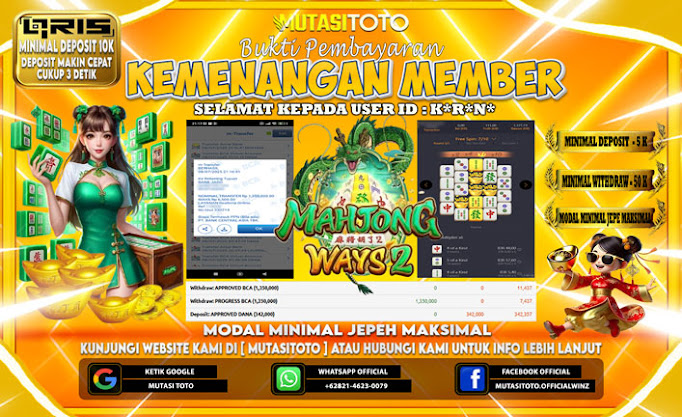 KEMENANGAN MEMBER BERMAIN DI MAHJONG WAYS 2