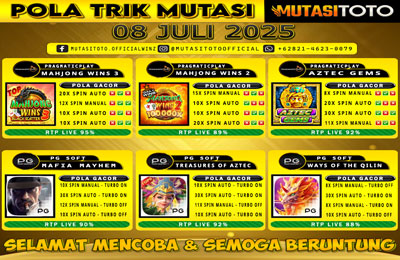 POLA GACOR TERUPDATE 08 JULI 2025 – MUTASITOTO