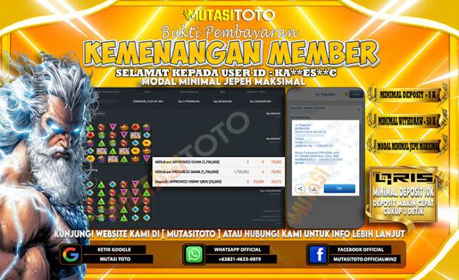 KEMENANGAN MEMBER BERMAIN DI GATES OF OLYMPUS 1000