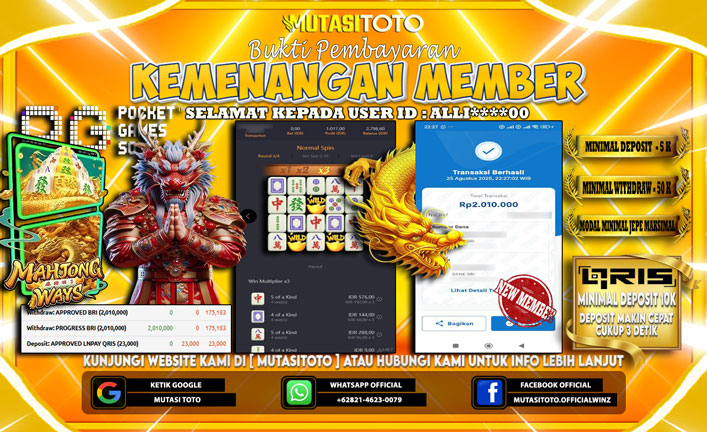 KEMENANGAN MEMBER BERMAIN DI PG SOFT MAHJONG WAYS 1