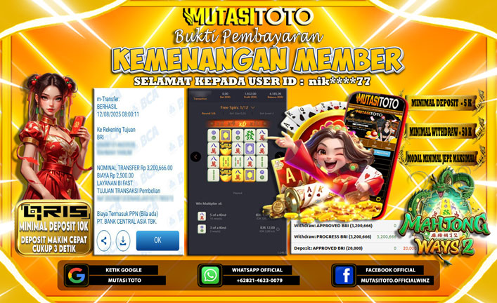 KEMENANGAN MEMBER BERMAIN DI PG SOFT MAHJONG WAYS 2