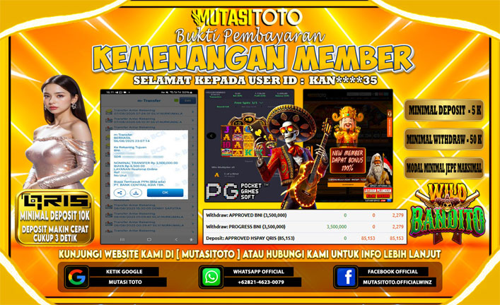 KEMENANGAN MEMBER BERMAIN DI PG SOFT WILD BANDITO