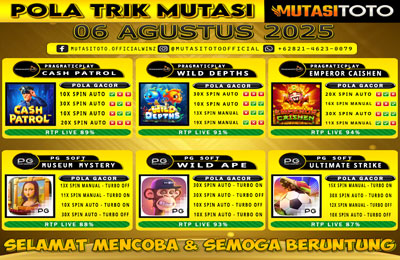 POLA GACOR TERUPDATE 06 AGUSTUS 2025 – MUTASITOTO