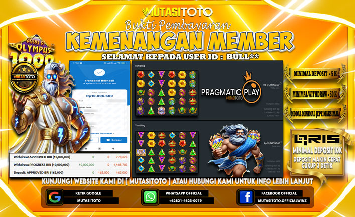 KEMENANGAN MEMBER BERMAIN DI GATES OF OLYMPUS 1000