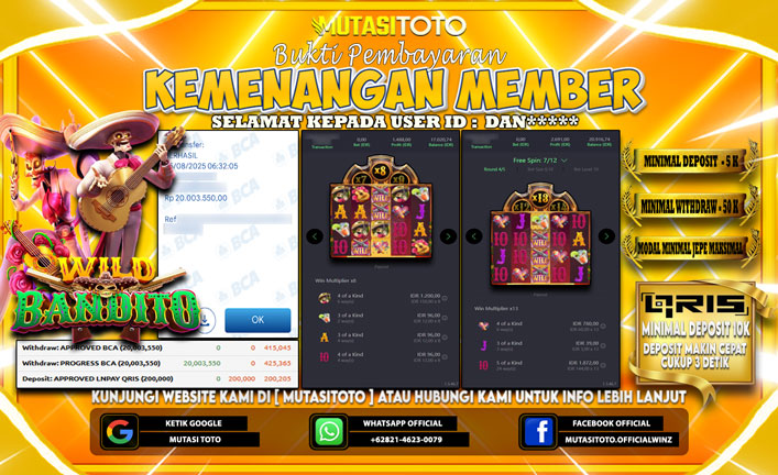 KEMENANGAN MEMBER BERMAIN DI PG SOFT WILD BANDITO