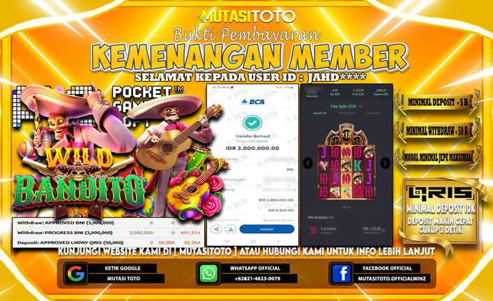 KEMENANGAN MEMBER BERMAIN DI PG SOFT WILD BANDITO