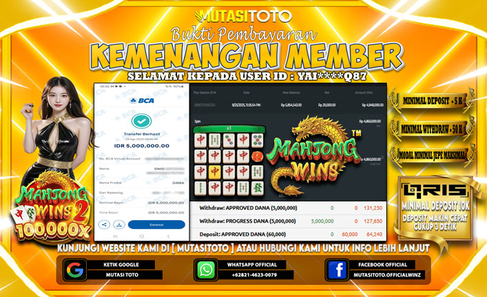 KEMENANGAN MEMBER BERMAIN DI MAHJONG WINS 2