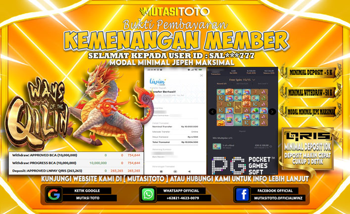 KEMENANGAN MEMBER BERMAIN DI PG SOFT WAYS OF QILIN