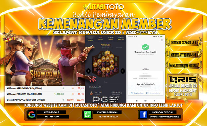 KEMENANGAN MEMBER BERMAIN DI PG SOFT WILD BOUNTY SHOWDOWN