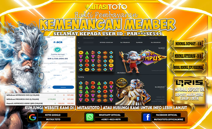 KEMENANGAN MEMBER BERMAIN DI GATES OF OLYMPUS