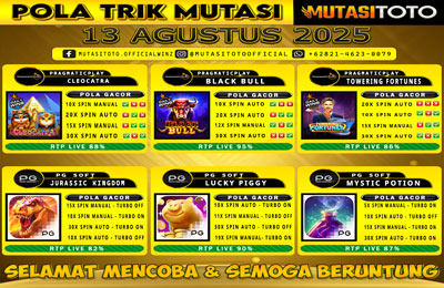 POLA GACOR TERUPDATE 13 AGUSTUS 2025 – MUTASITOTO