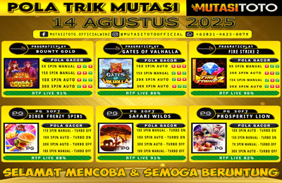POLA GACOR TERUPDATE 14 AGUSTUS 2025 – MUTASITOTO