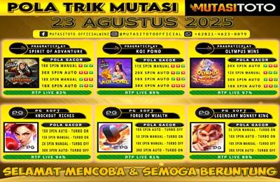 POLA GACOR TERUPDATE 23 AGUSTUS 2025 – MUTASITOTO
