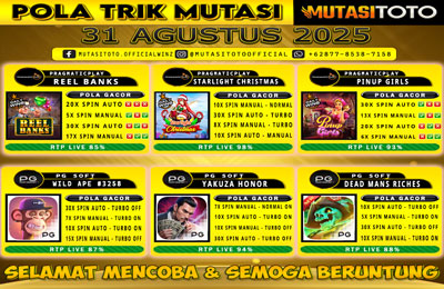 POLA GACOR TERUPDATE 31 AGUSTUS 2025 – MUTASITOTO