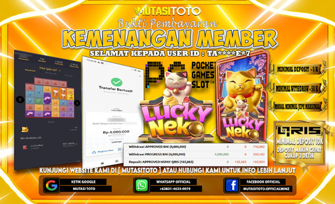 KEMENANGAN MEMBER BERMAIN DI PG SOFT LUCKY NEKO