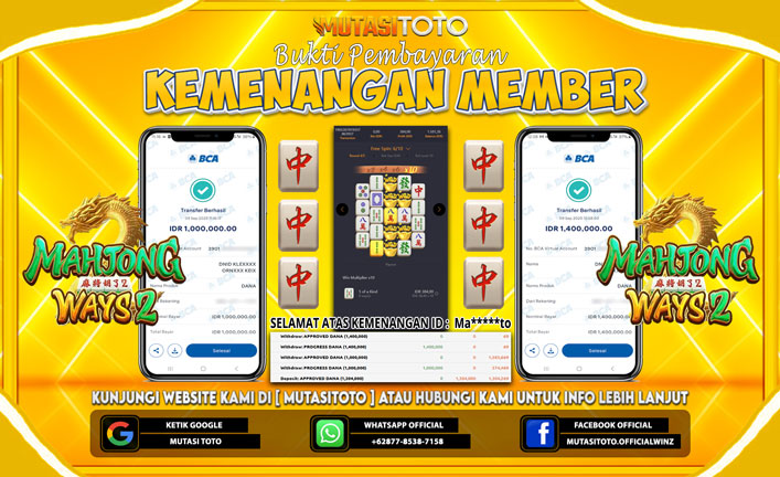 KEMENANGAN MEMBER BERMAIN DI PG SOFT MAHJONG WAYS 2
