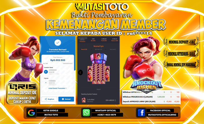 KEMENANGAN MEMBER BERMAIN DI PG SOFT KNOCKOUT RICHES