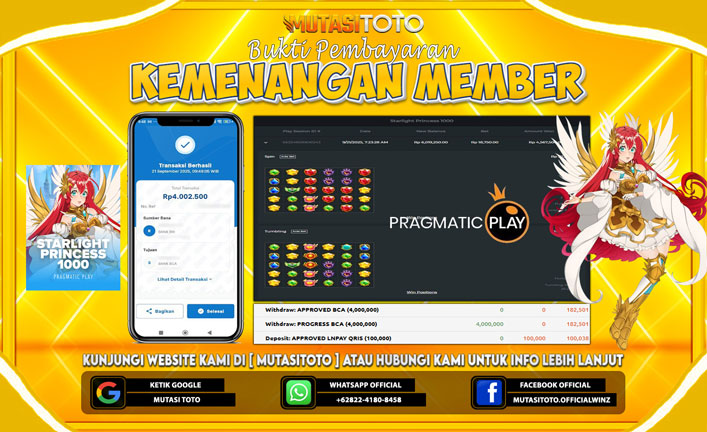 KEMENANGAN MEMBER BERMAIN DI STARLIGHT PRINCESS 1000